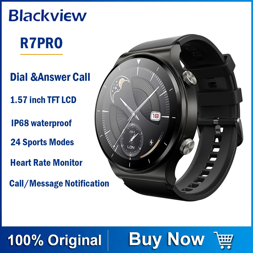 

Blackview R7Pro Smartwatch 1.57″ HD Screen Bluetooth Calling Heart Rate Monitor Waterproof Men Women Smart Watch Global Version