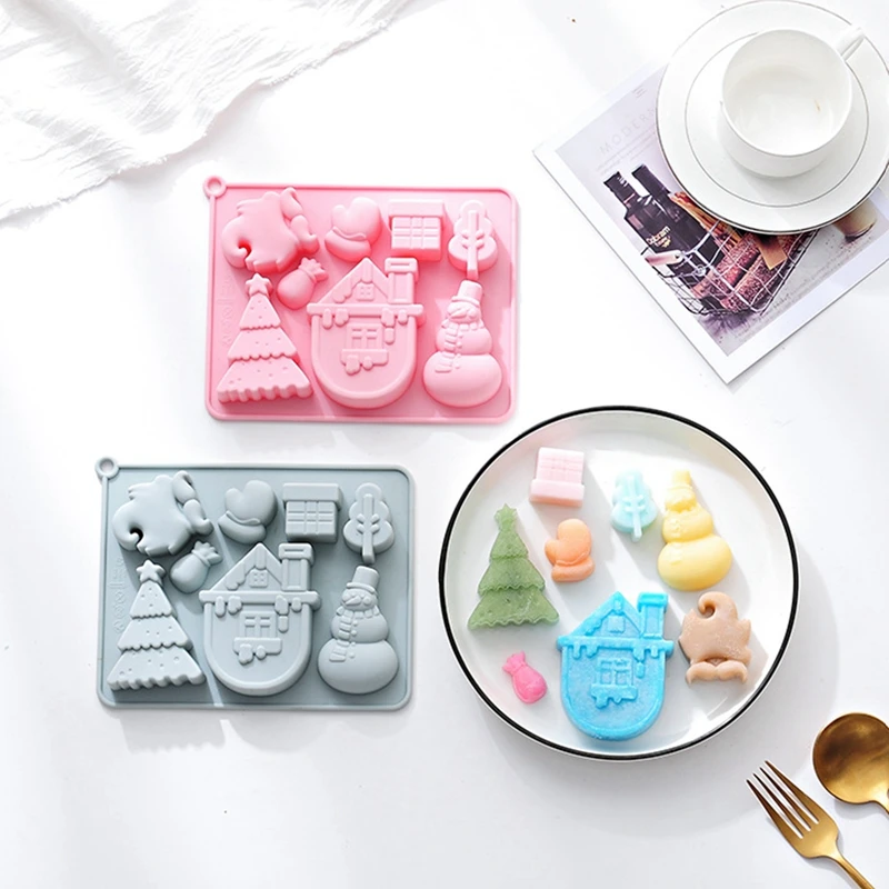 

Cookie Stamp Biscuit Mold 3D Snowman Cookie Plunger Cutter DIY Baking Mould Gingerbread House Christmas Cookie Baking Tools