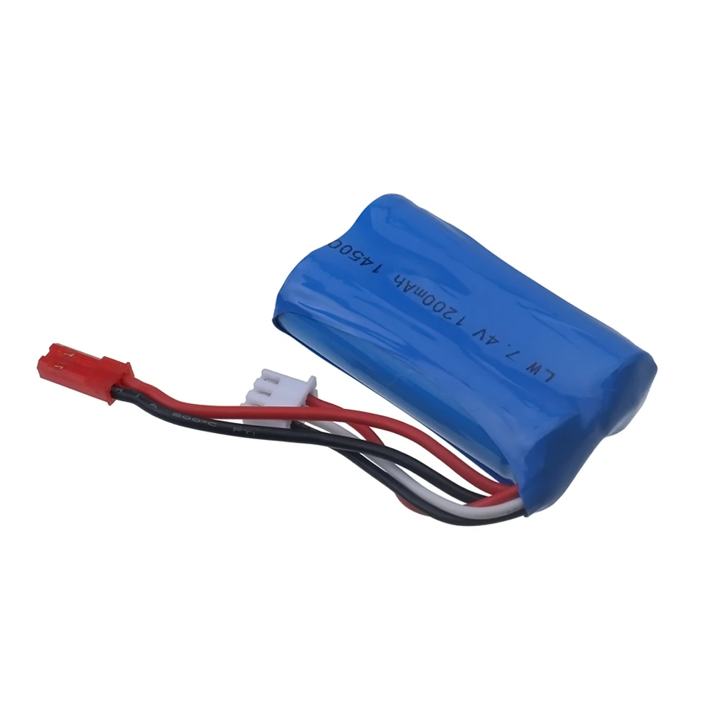Фото Литий-ионный аккумулятор 7.4V для старых моделей TKKJ Skytech H101 H105 H103 INTEY H105, запчасти для радиоуправляемых машин, лодок, игрушек, разъем JST, 1200 мАч, 14500, 7.4V №4