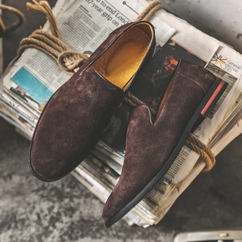 Мужские замшевые лоферы модельные туфли повседневная Вечерние НКИ свадьбы |