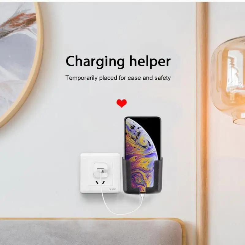 

Multifunction Mobile Phone Charging Holder Bracket Wall Mount Stand Adhesive Durable Socket Rack Storage Remote Control Storage