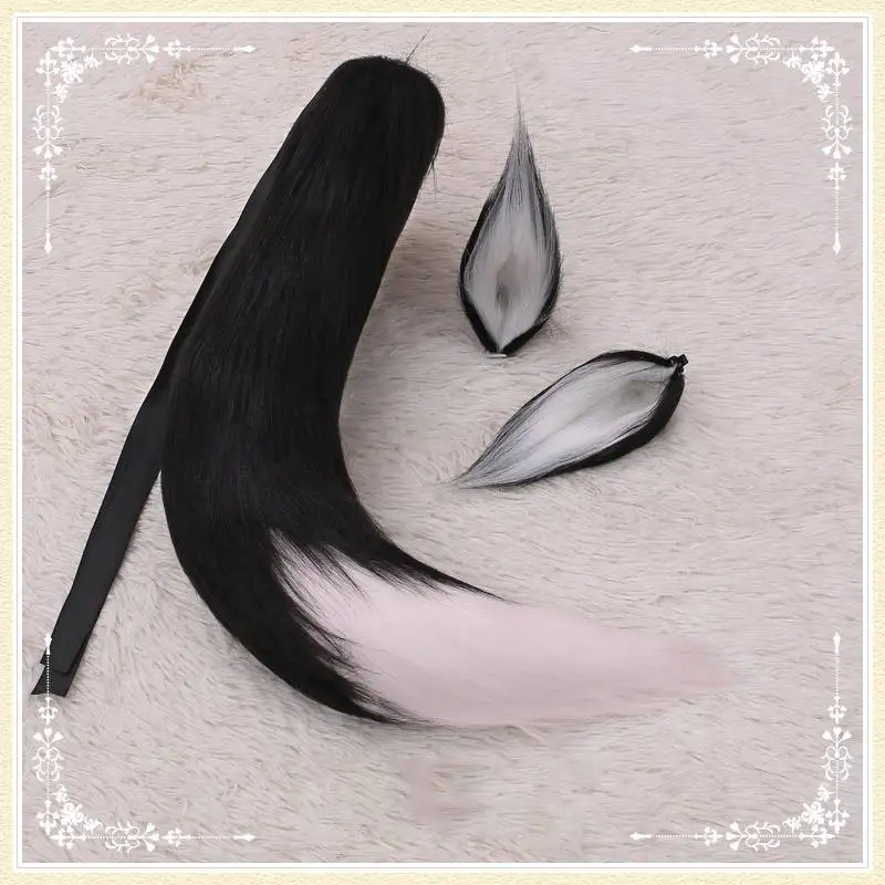 

Tail Handmade Headdress Cosplay Fox Ears Double Layer Barrettes Accessories