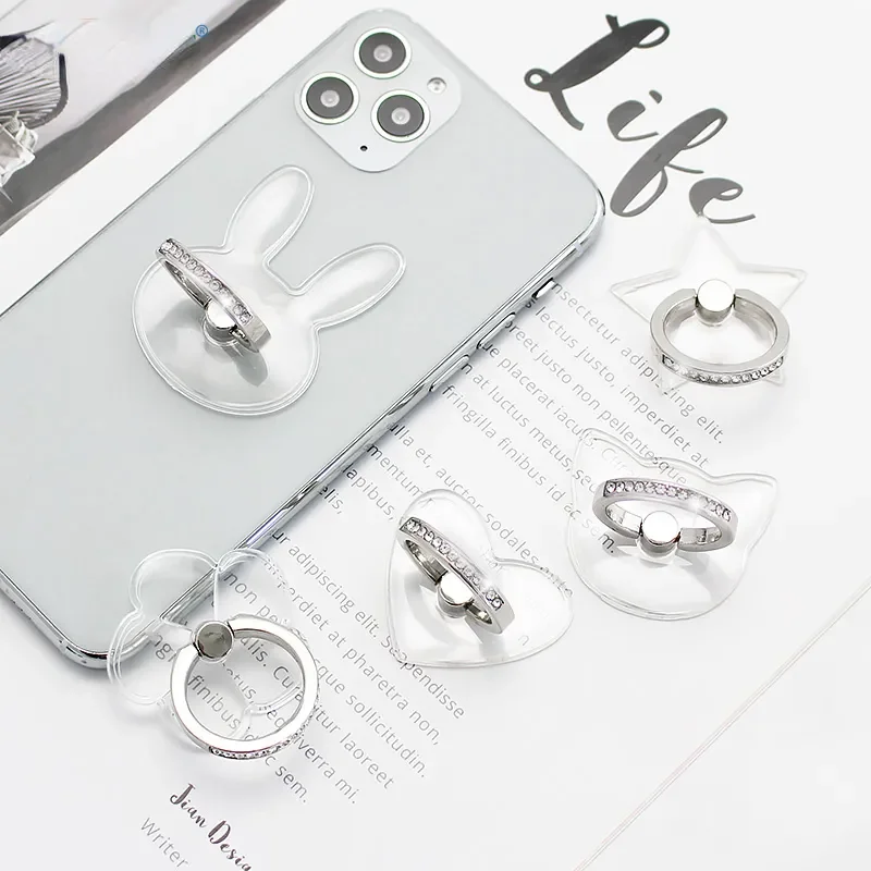 

Transparent Finger Ring Mobile Smartphone Stand Holder 12 Smart Car Mount Stand