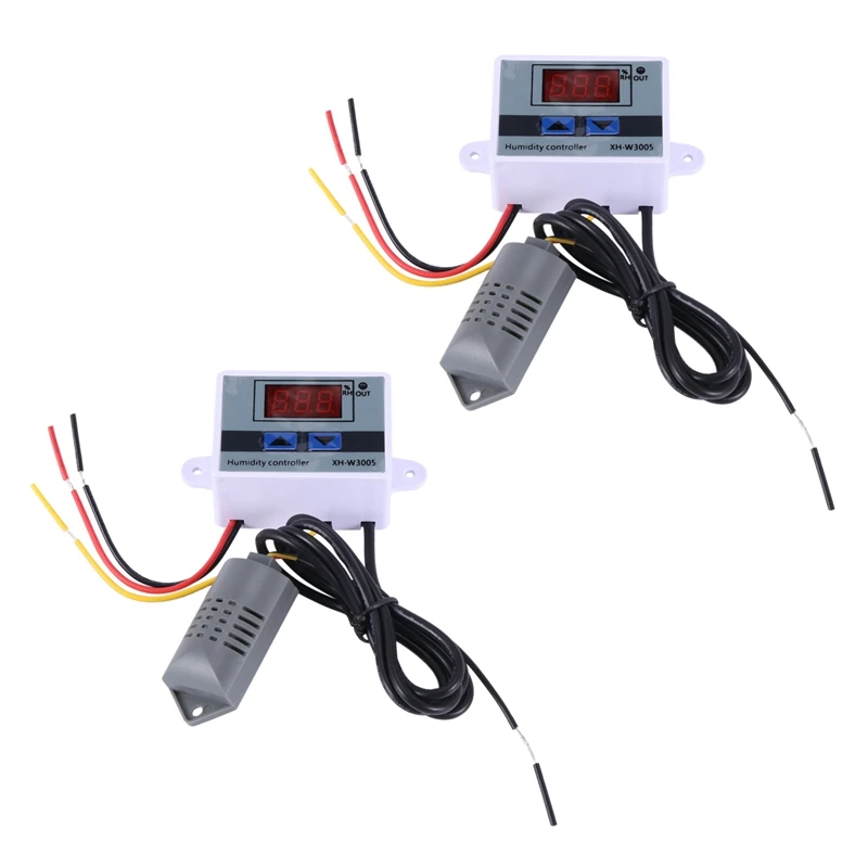 

2X Digital Humidity Controller Hygrometer Humidity Control Switch 0-99%Rh Hygrostat With Humidity Sensor AC220V