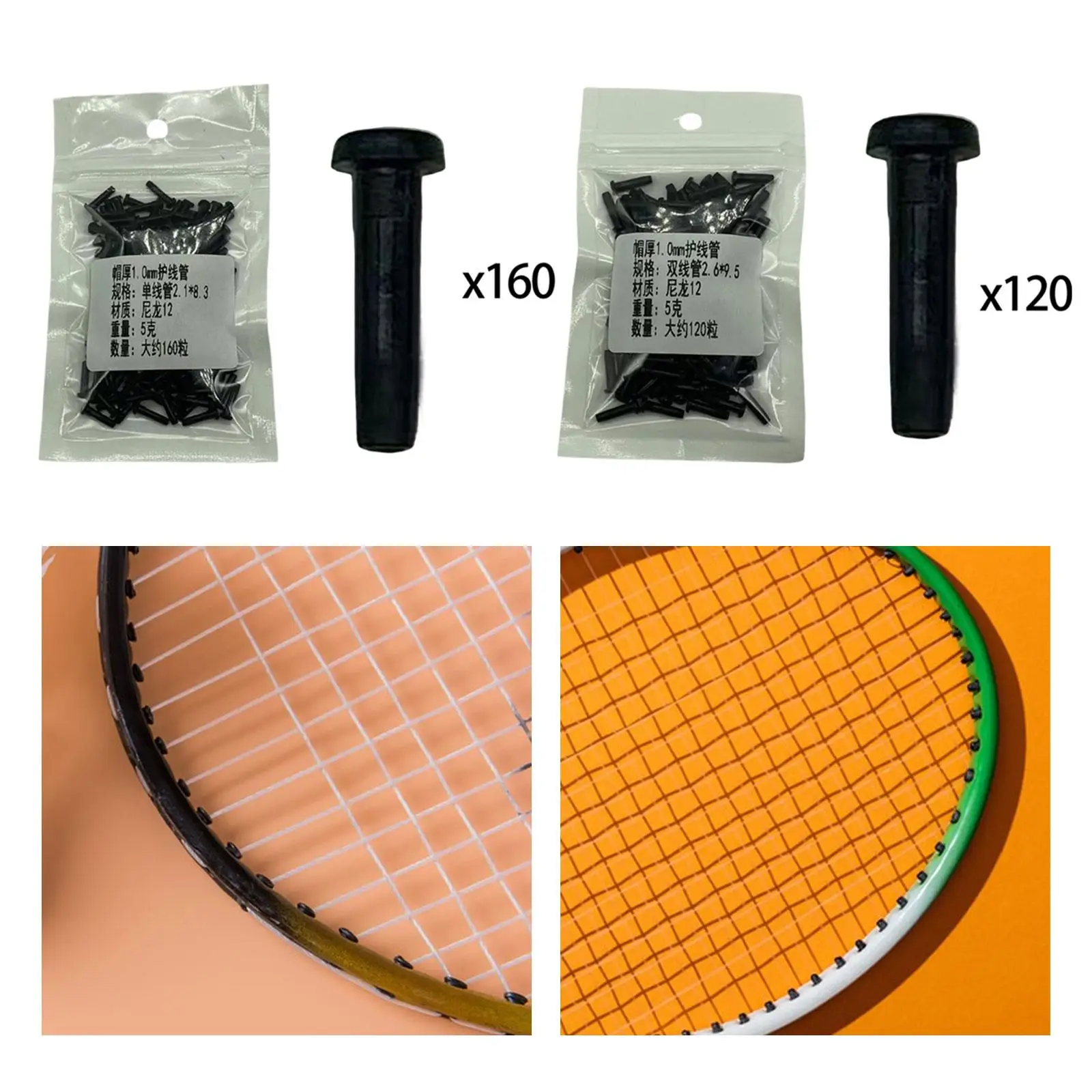 Badminton Racket Racquet Grommets Eyelets Nylon Badminton Grommets Tube Protection for Tennis Repairing Stringing Accessory