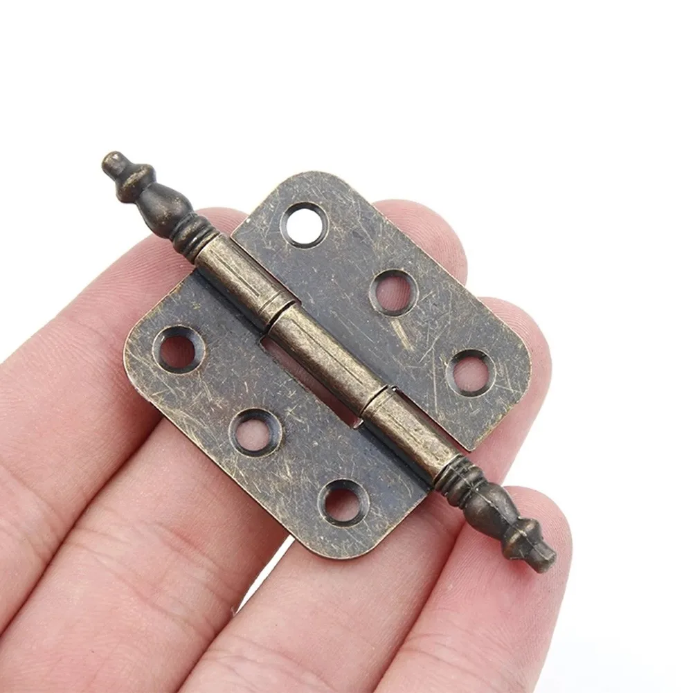 

Hinge Repair Plate Antique Bronze Crown Hinges 6 Holes Jewelry Gift Box Decorative Cabinet Hinges With Screws Furniture Hardware