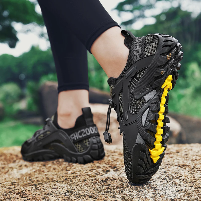 JIEMIAO New Classic Style Men Hiking Shoes Summer Mesh Breathable Outdoor Tactical Shoes Man Sneaker Sport Trail Trekking Shoes