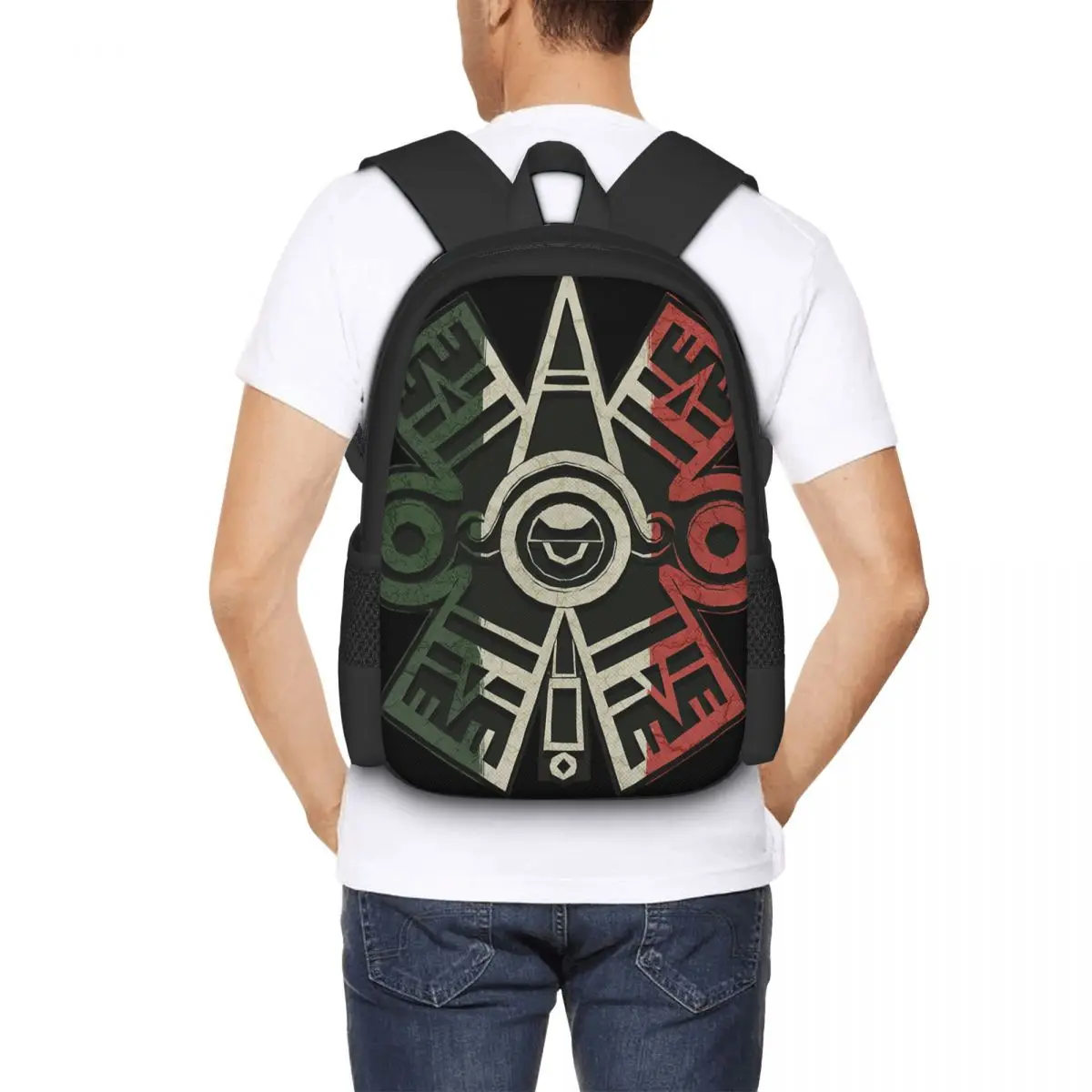 Ollin Xolotl Aztec Symbol Mayan Inca Toltec Backpack for Girls Boys Travel RucksackBackpacks for Teenage school bag