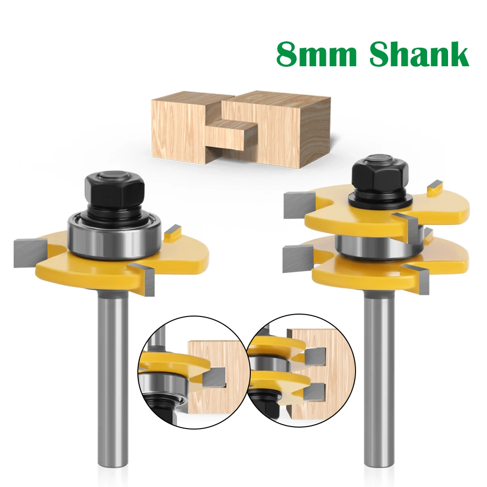 

Набор Т-образных фрез MC02002, комплект из 2 пазовых насадок 8 мм, для работ по дереву
