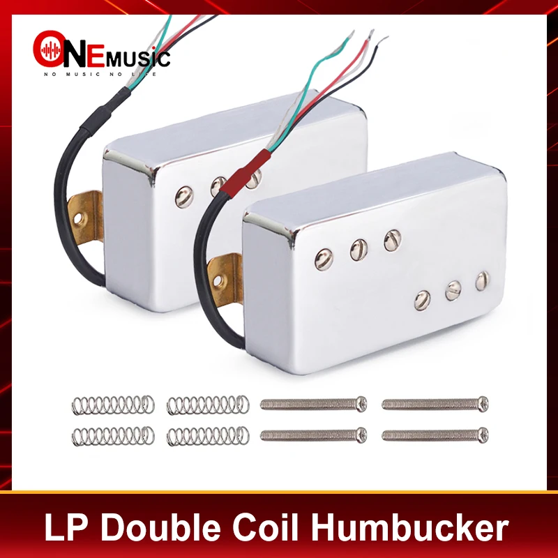 Two Line 6 Hole Electric Guitar Humbucker Pickup for LP Guitar Chrome Color