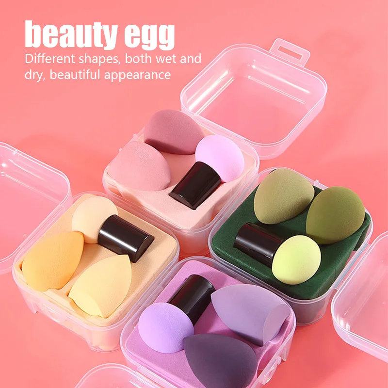 

3pcs Soft Mushroom Head Air Cushion Puff Foundation Beauty Egg Non-absorbing Powder Gourd Puff Set Face Sponge Puff Makeup Tool