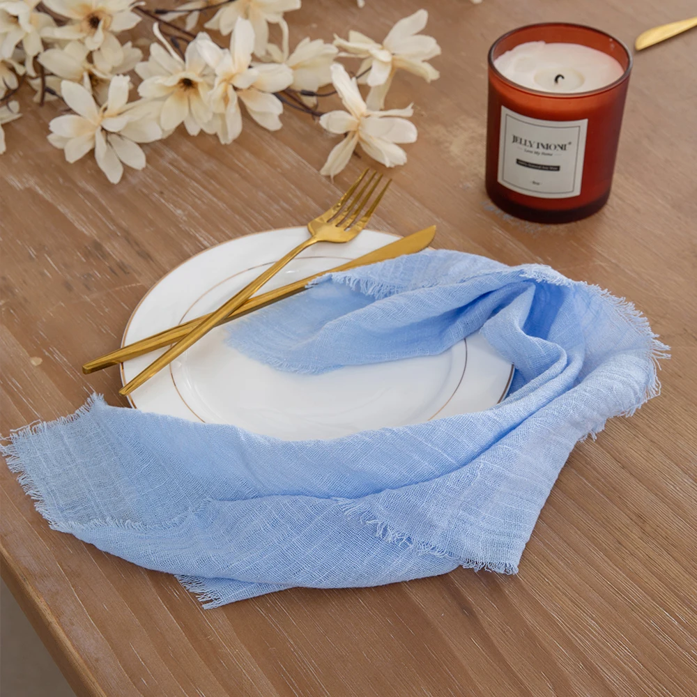 

Ретро деревенские декоративные хлопковые газовые салфетки Hanky, чайное полотенце, обеденные коврики, свадебные принадлежности для ресторана 43*43 см