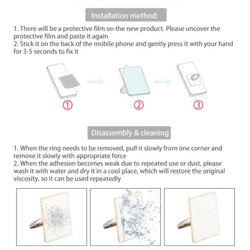 

The Vertical Direction Is 180 Degrees Metal Ring Mobile Phone Bracket Transparent Mobile Phone Bracket Light And Small Excellent