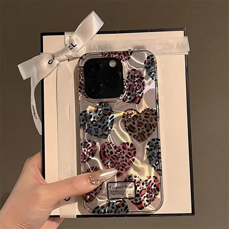 Модный чехол Love Heart Leopard для Redmi Note 13 12 11 10 9 10s 9s 12s 11s A3 Pro 13C 14C 10C 12C Чехлы с цепочкой
