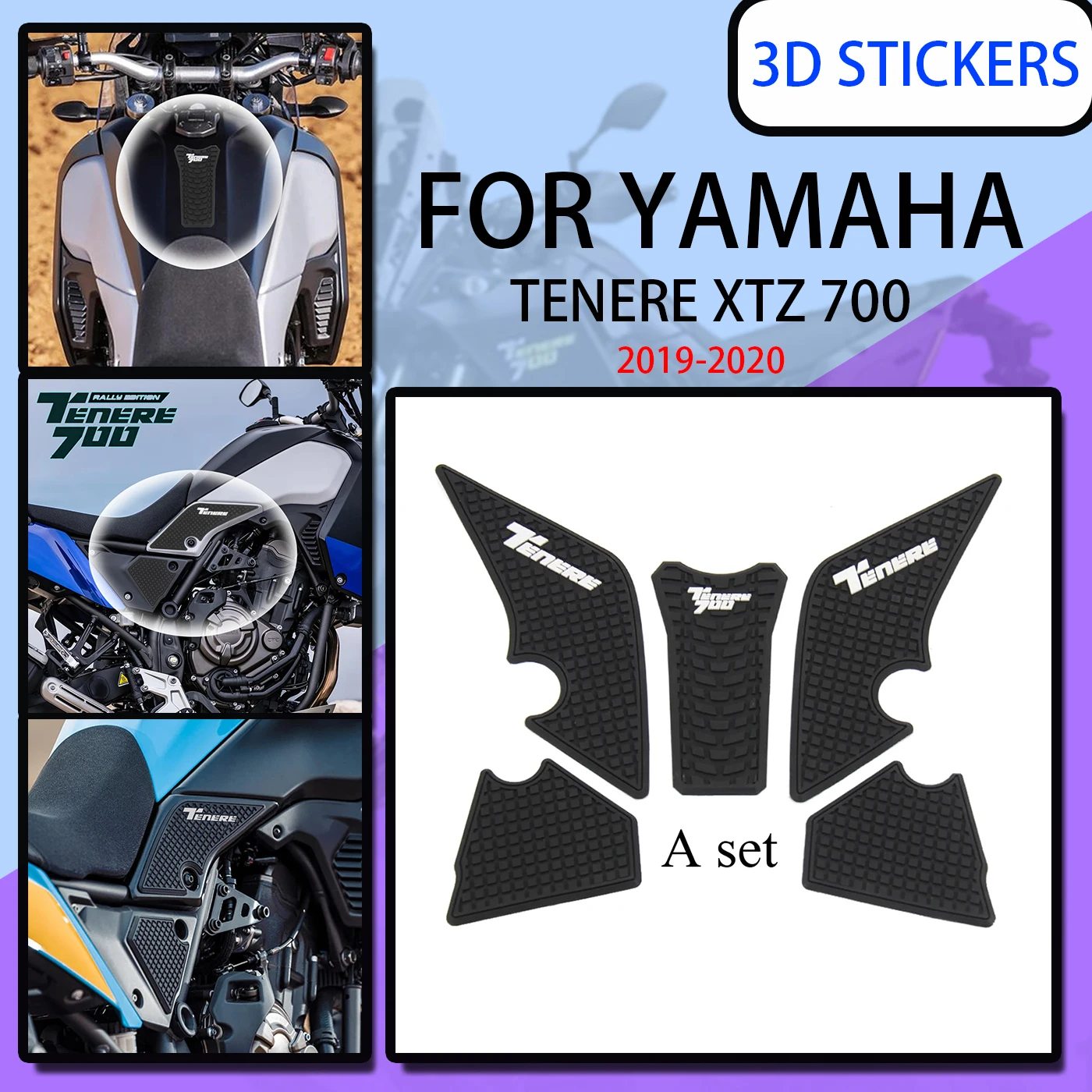 

2019 2020 Motorcycle Accessories Non-slip Side Fuel Tank Stickers Waterproof Pad Rubber Sticker FOR YAMAHA Tenere XTZ 700