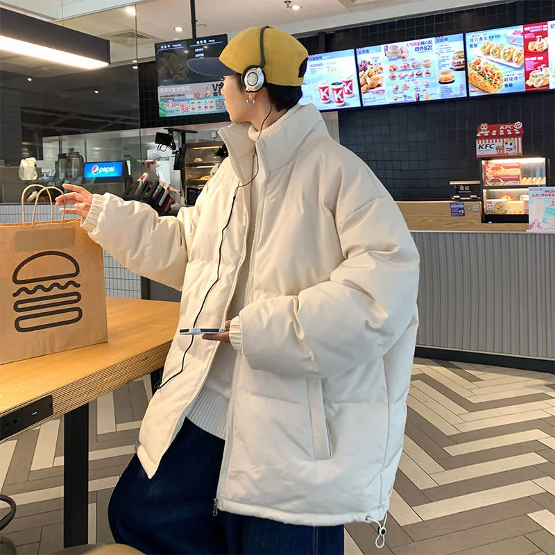 Winter Jacket Men Warm Fashion 4 Colors Casual Thick Down Jacket Men Streetwear Korean Loose Short Coat Mens Parker M-3XL