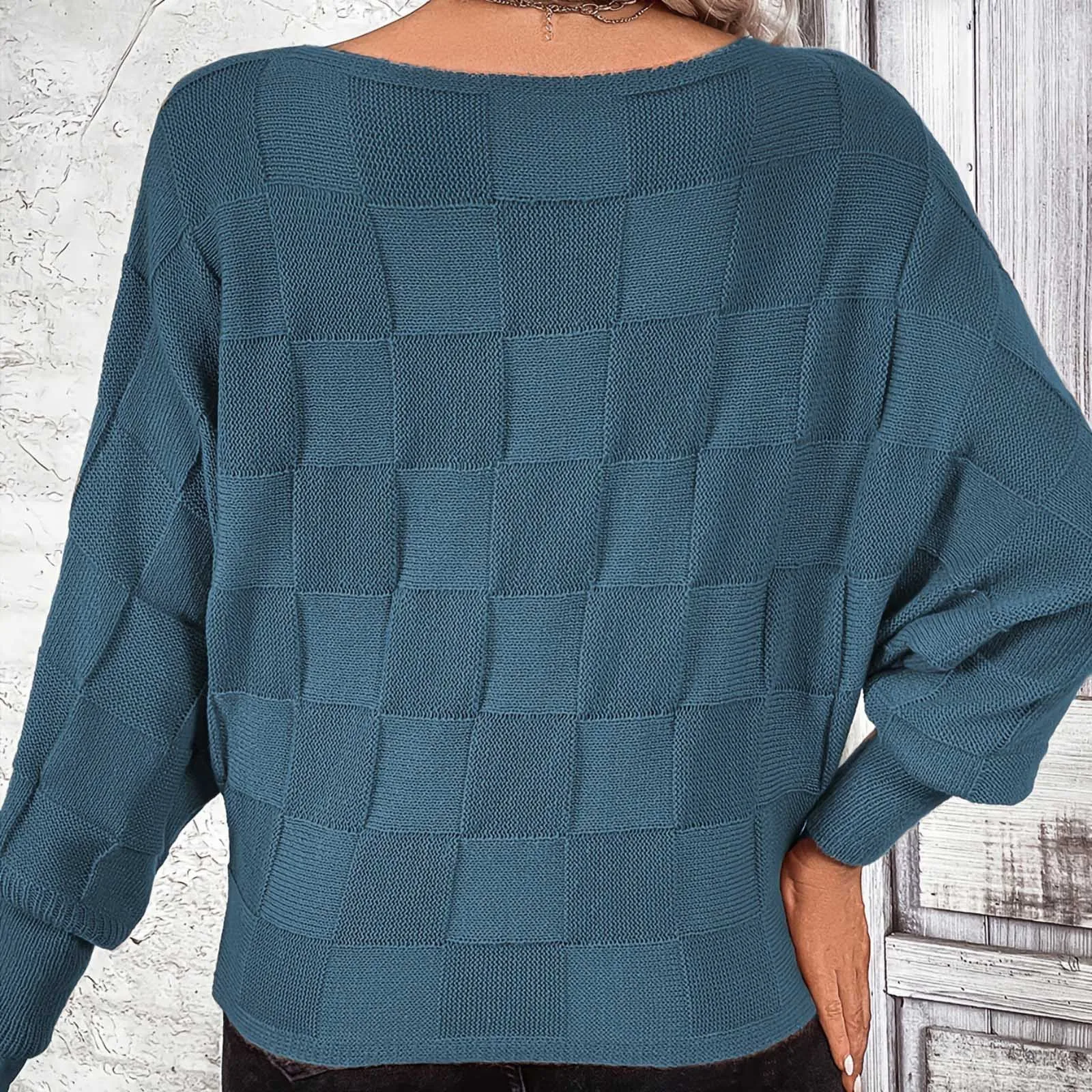 Женские однотонные повседневные элегантные свободные свитера с круглым вырезом