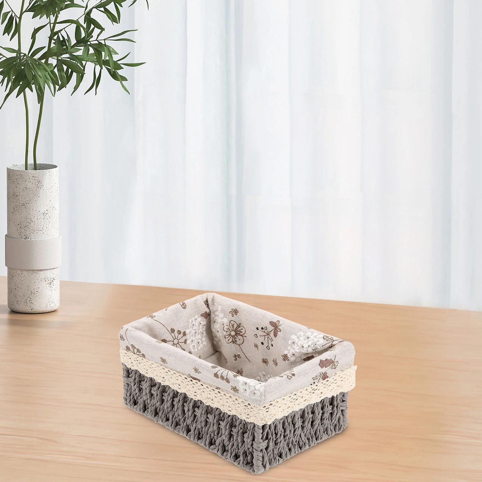 

Fabric Desktop Storage Basket Woven Sundries Organizer Sundry Home Supplies With Liner