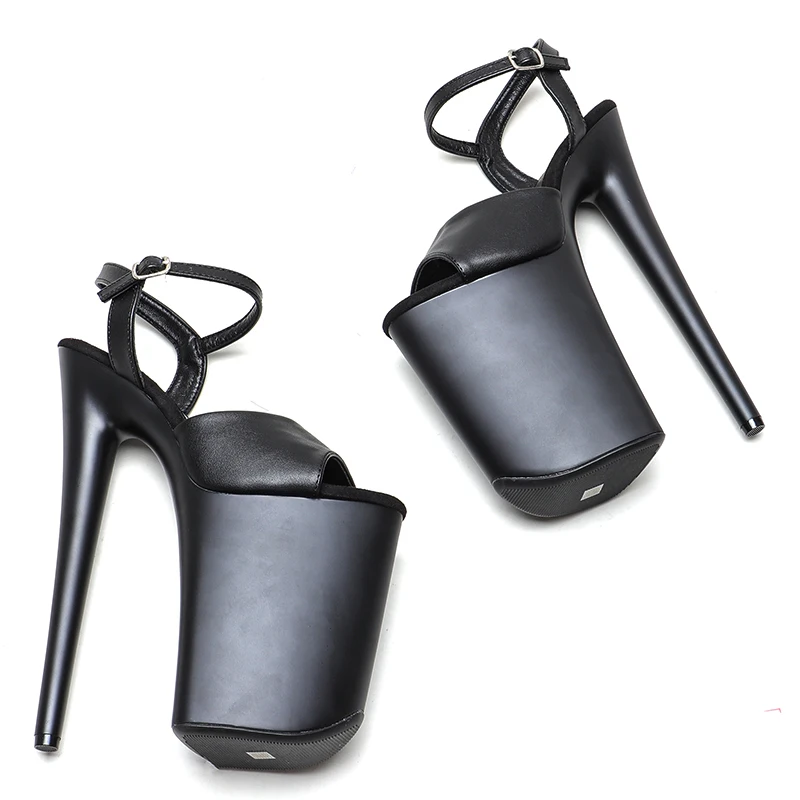 Leecabe 23CM/9inches Matte PU upper Platform Sexy  High Heels Sandals Pole Dance shoes