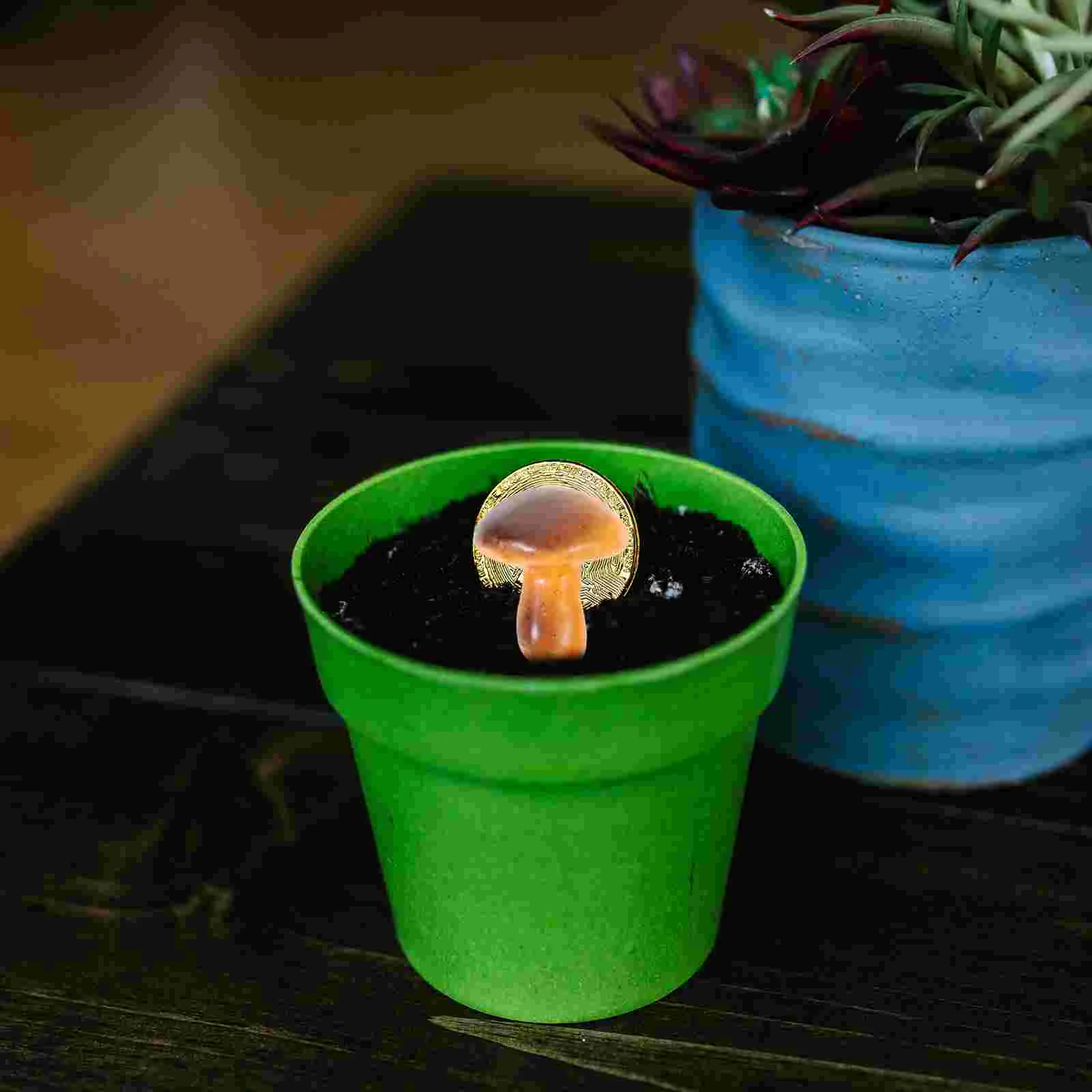 100 шт. растение в горшке мини-статуя гриба кукольный домик бонсай украшение из