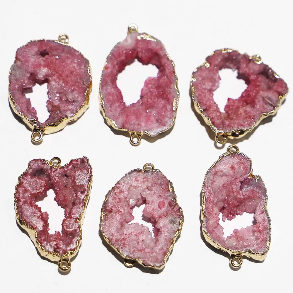 

Sell Natural Stone Slice Mei Red Agate Irregular Double Hole Connector Pendant Jewelry Making Necklace Bracelet Accessories 5Pcs