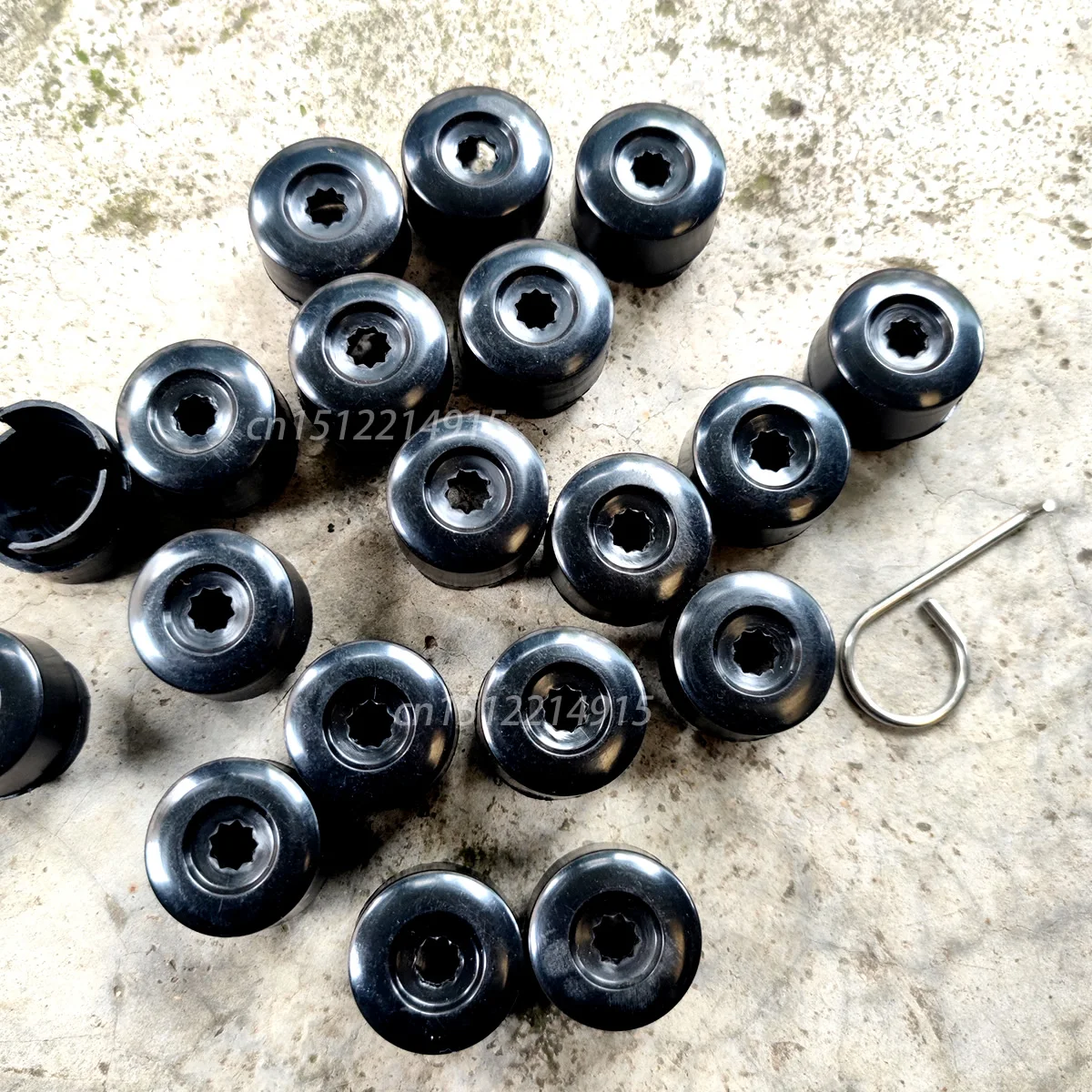 

10x / 20x / 50x / 100x BLACK WHEEL NUT COVERS & TOOL FOR VW TOUAREG MK1 MK2 T5 T6 TRANSPORTER CARAVELLE 2003-2018 BOLT CAPS 19mm