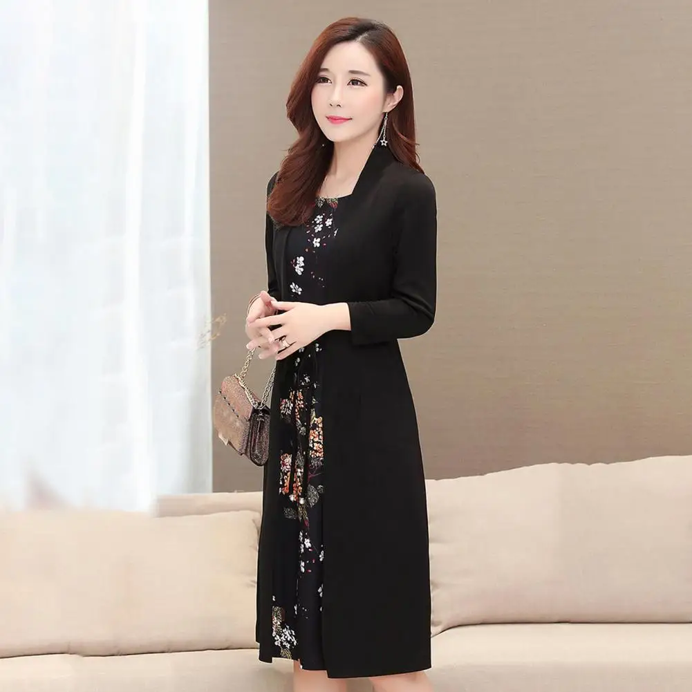 

Office Lady Dress Crew Neck Elegant Dress Office Lady Loose Elegant Midi Dress
