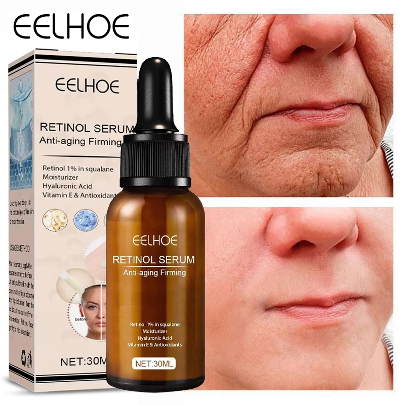 Retinol Lifting Firming Face Serum Wrinkle Remover Anti Aging Fade Fine Lines Whitening Moisturizing Brighten Beauty Skin Care