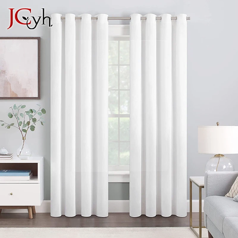 

Modern Hall White Blackout Curtains in the Living Room Long Curtains for Girl Bedroom Window Wedding Cortinas Rooms Decor Drapes