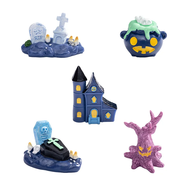 Статуэтки миниатюры домик с надгробием на дереве Хэллоуин миниатюрные