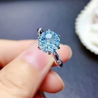 meibapj natural fireworks sky blue topaz ring for women real 925 sterling silver fine party jewelry