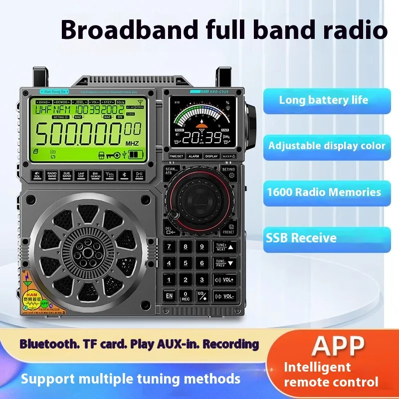 Hanrongda телефон радио Fm все диапазоны Bluetooth Fm-радио с картой два Ips-экрана Aux In