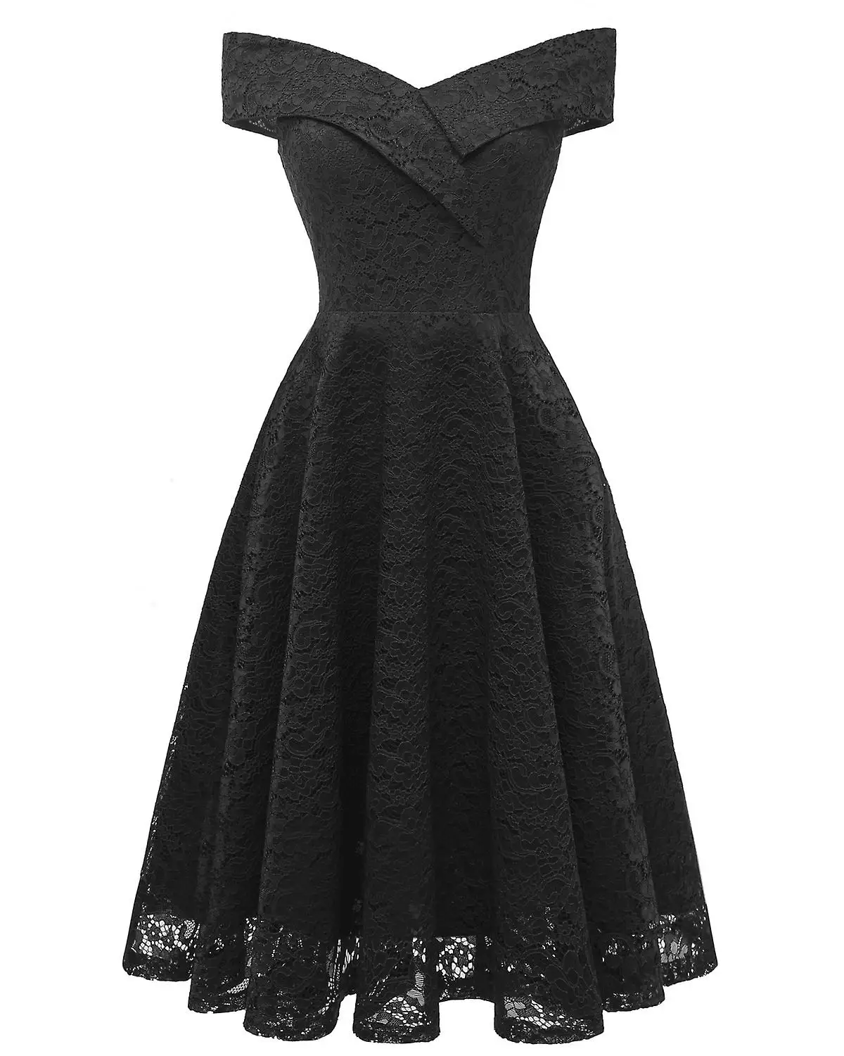 Женское кружевное платье с цветочным рисунком и воротником лодочкой коротким