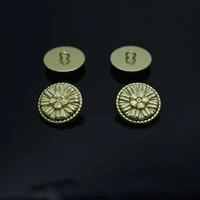 15mm gold round hollow shank button metal button diy sewing craft 20pcs