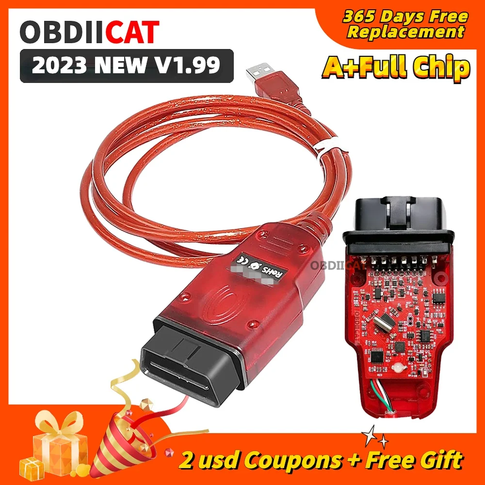 

Новый V1.99 OBD2 Диагностический интерфейс ключ кодирования Многофункциональный OBD2 Диагностический кабель USB интерфейс