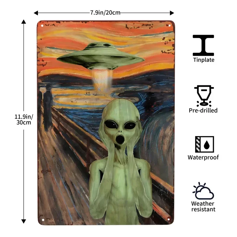 1 шт. металлический знак лузер НЛО в стиле ретро жестяной винтажный Настенный