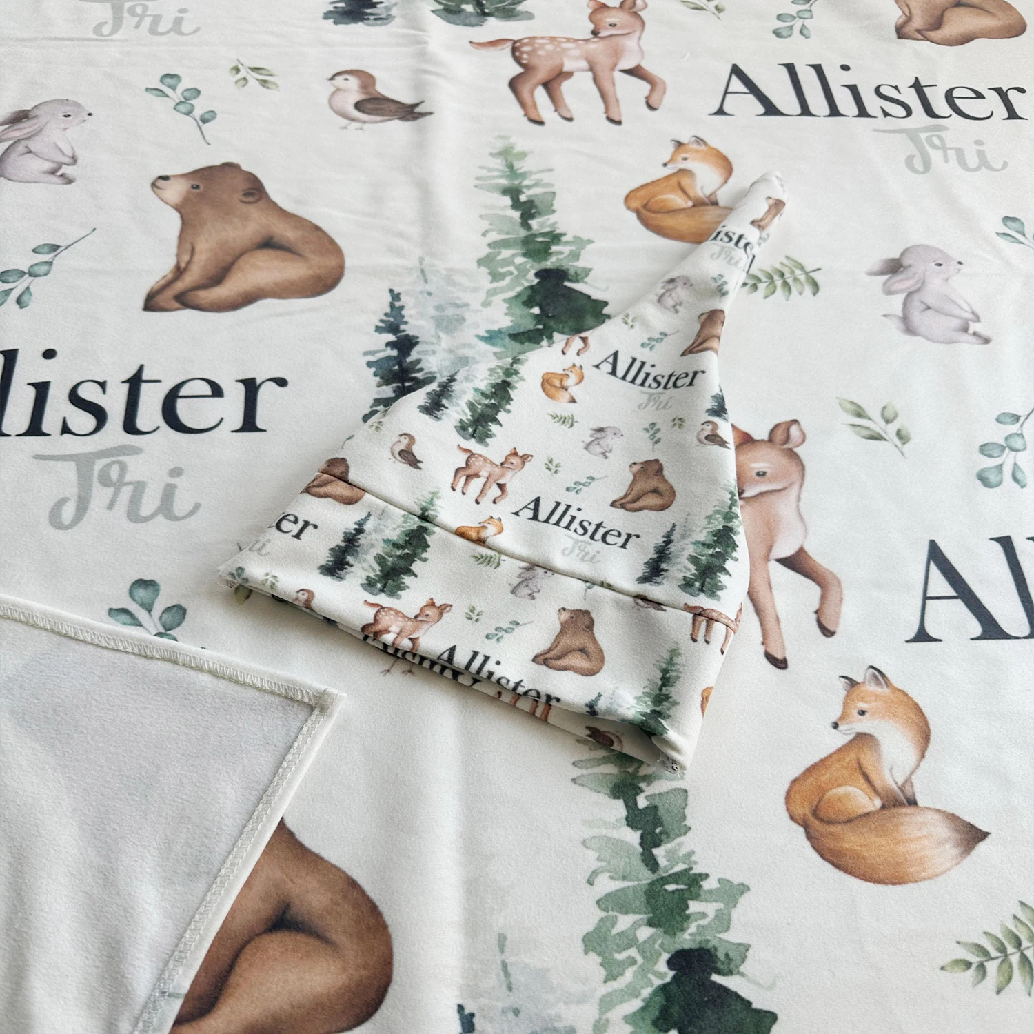 UOOPOO индивидуальное имя для новорожденных набор пеленальных одеял с лесными