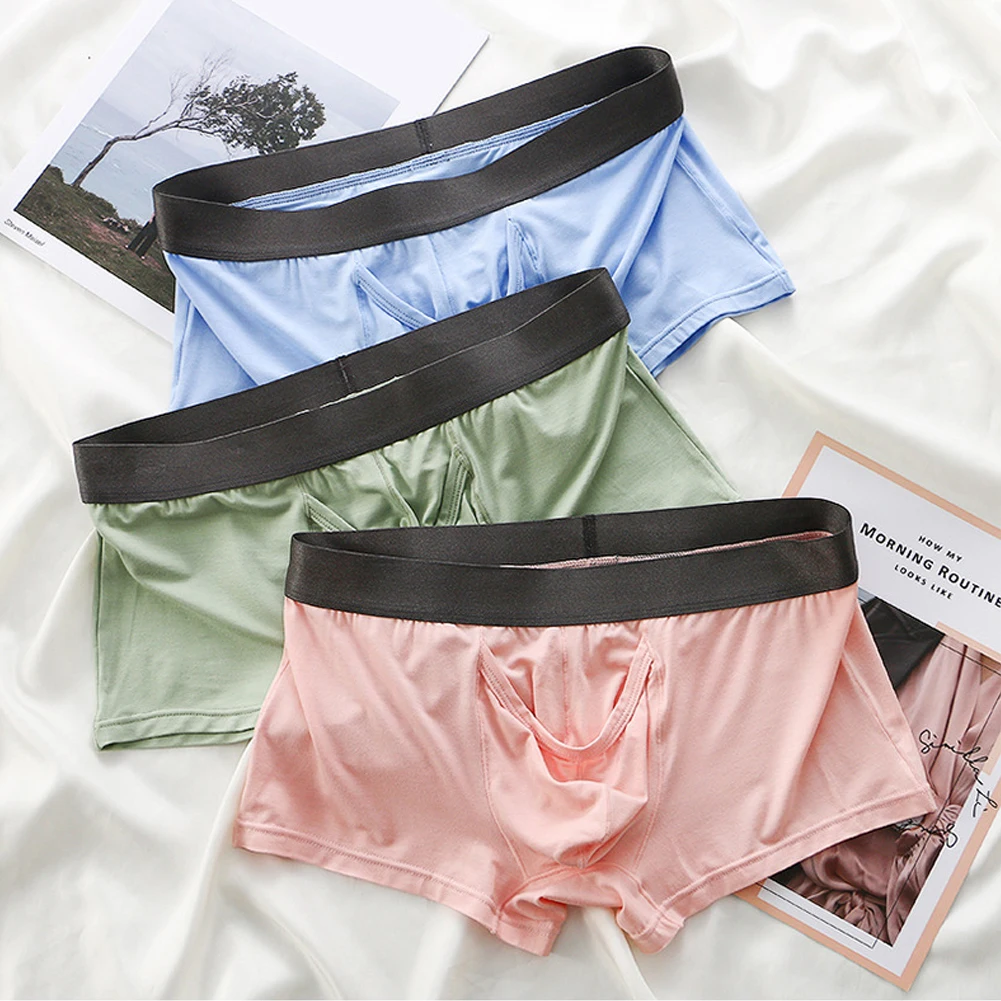 

Mens Boxer Briefs Open Elephant Nose Shorts Panties Bamboo Fiber Breathable Underwear Bulge Pouch Underpants Lingerie