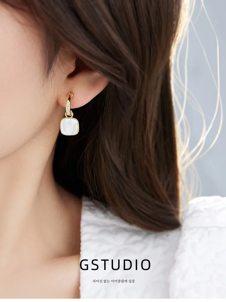 Xi Qi Высококачественные красные толстые квадратные серьги-капли катушка от