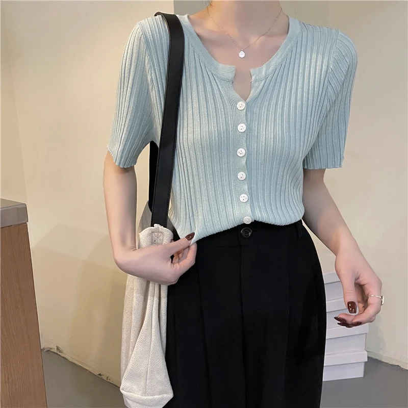 

Женский трикотажный кардиган в полоску, 10 цветов