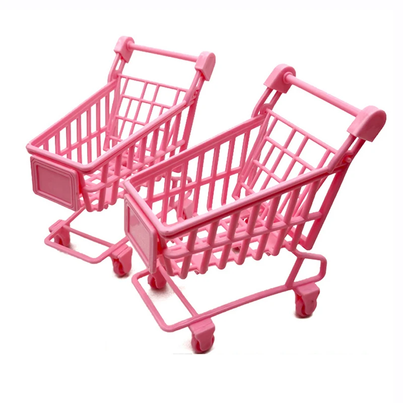 

Shopping Cart Makeup Sponge Rack Miniature Grocery Cart Supermarket Handcart