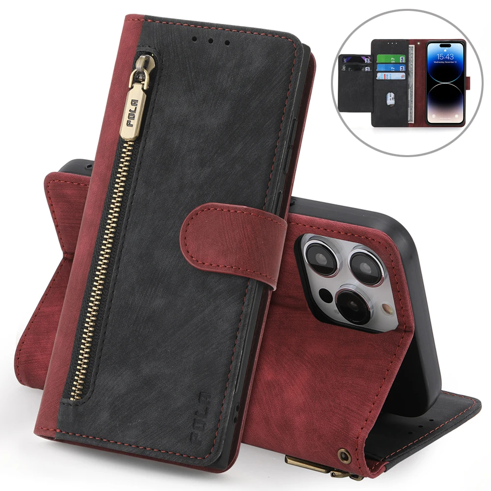 

Flip Case For Asus Zenfone 9 10 Zipper Leather Multi Wallet Etui For Asus Zenfone 8 Flip Mini Case Zenfone 7 Pro 8 ZS590KS Cover