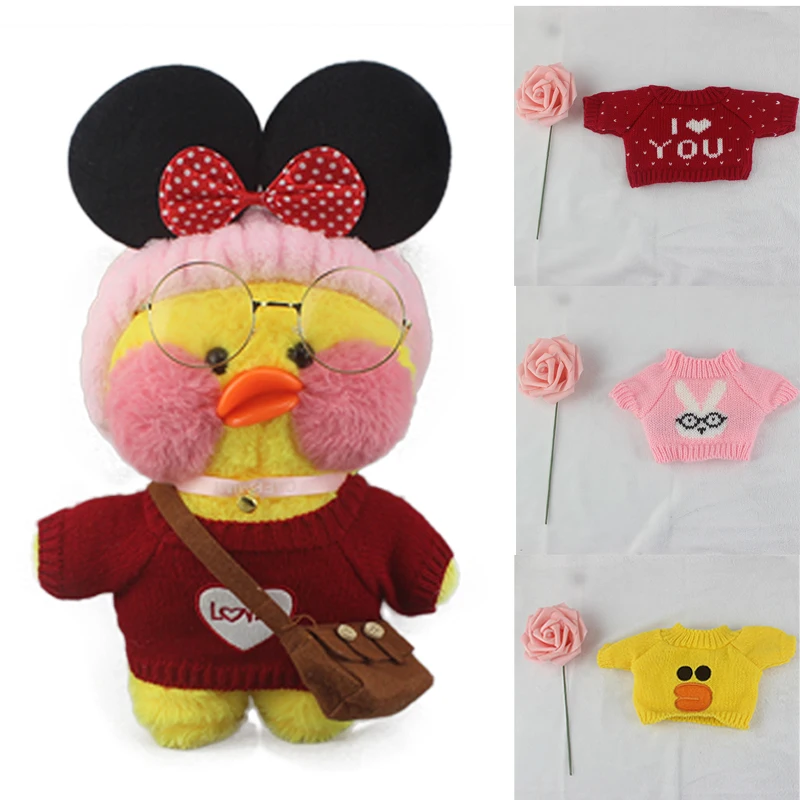 

30 см игрушечная утка лалафан, набор одежды, плюшевые игрушки, Мультяшные Flifan Lalafanfan, утка, одежда для утки, медведь, мягкие куклы, аксессуары