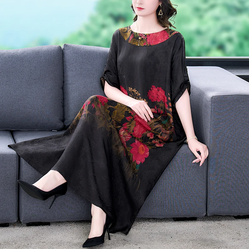 Женское летнее большое универсальное свободное платье в стиле ретро для отдыха