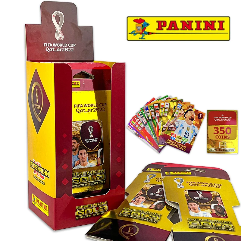 

Карта Panini 2022, карта чемпионата мира в Катаре, звездная карта, упаковка золотых карт, Футбольная карта Месси, ограниченная карта для сбора мяч...