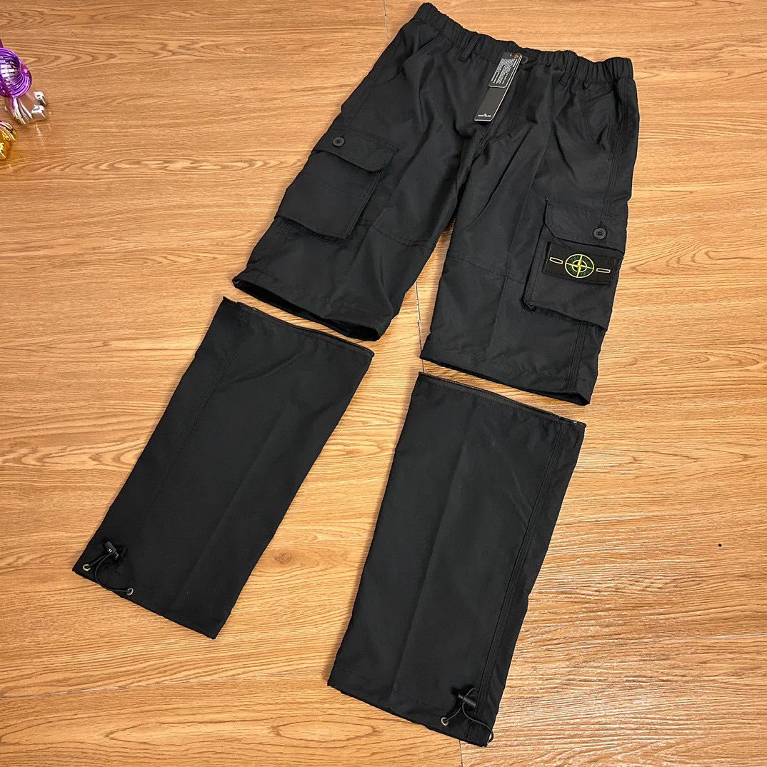 

High-quality Non-marking Chain Detachable Trouser Legs Men's Solid Color Elasticized Summer Cargo pants Fashion Streetwear