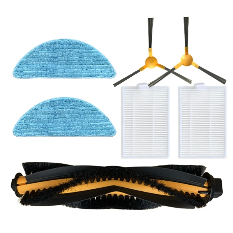 

7Pcs Vacuum Cleaners Parts Accessories For MOOSOO RT30 RT40 RT50 Main Brush HEPA Filter Side Brush Kits Accessory Set