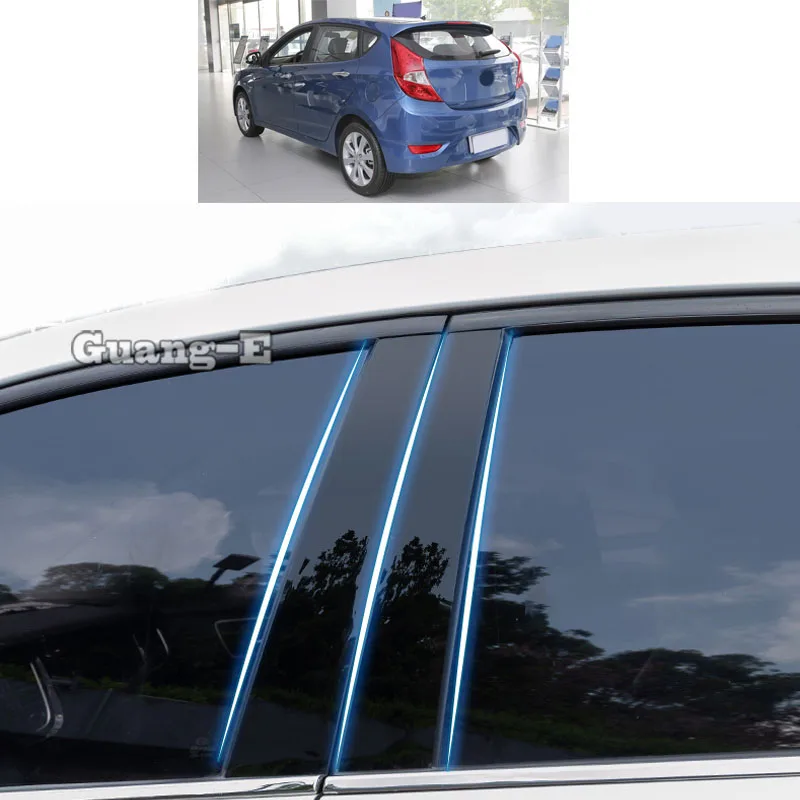 

6 шт., автомобильные наклейки для хэтчбека Hyundai Verna 2014 2015 +