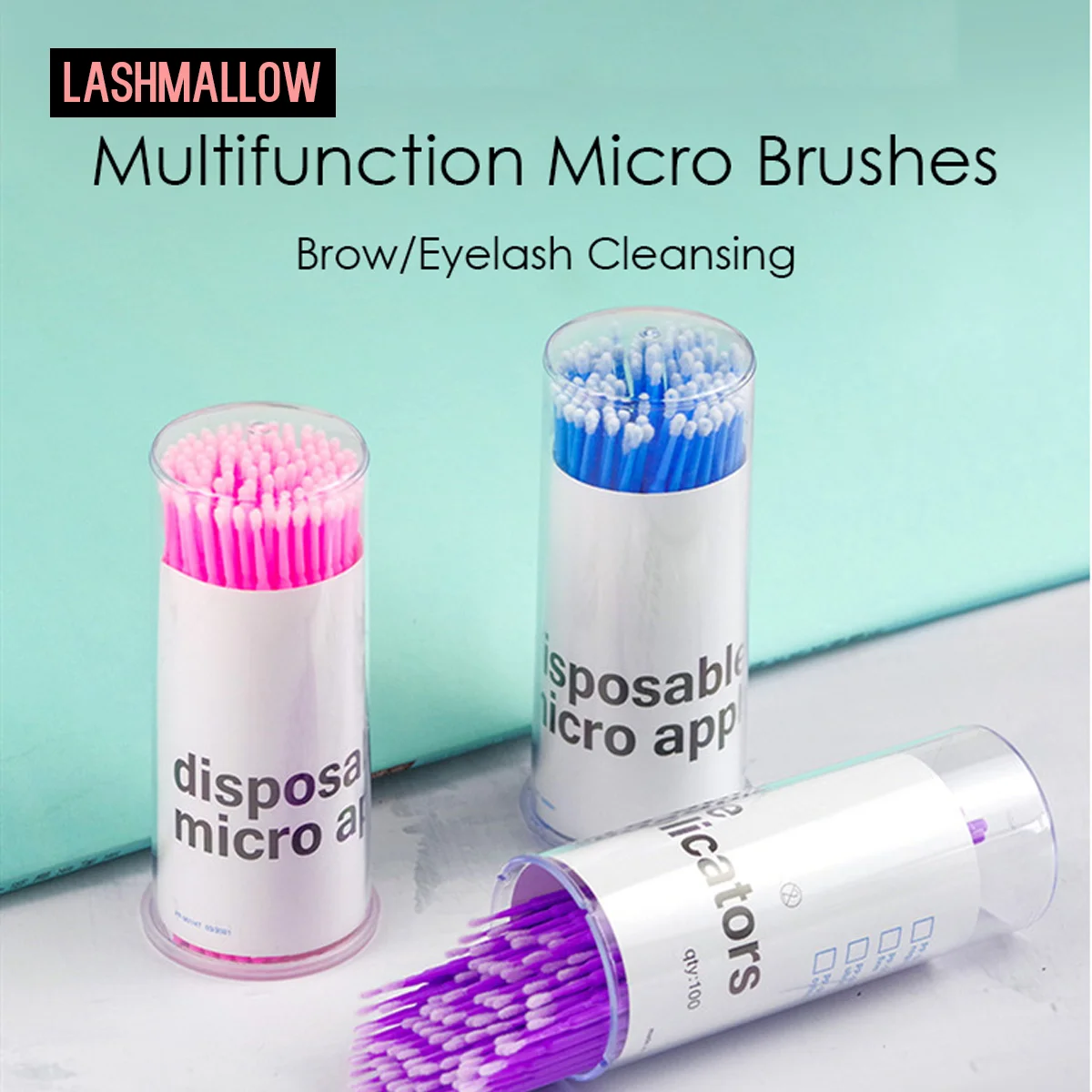 New 100pcs Disposable Micro Brush Eyelashes Individual Lashes Removing Swab Micro Brushes for Eyelash Extension Tools