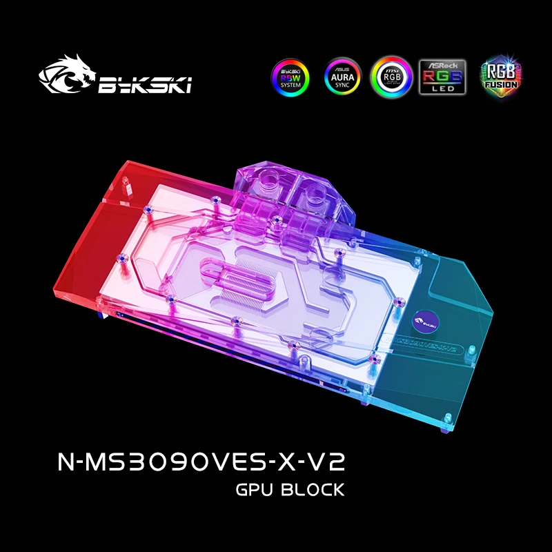 Bykski водный блок использовать для MSI RTX3080 Ventus 3X10G OC/RTX3090 GPU карта/полное покрытие